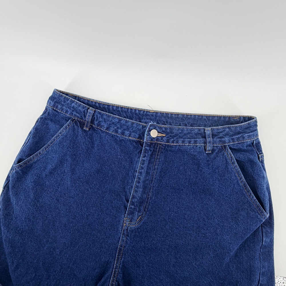 Cider‎ Denim Blue Wide Leg Cargo Jeans Tie Detail High Rise Plus Size 0XL
